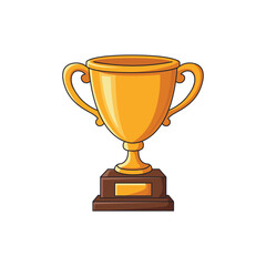 A cartoon icon of a golden trophy cup with a brown base, symbolizing victory, championship, and achievement in padel.