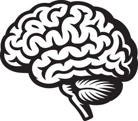 Fototapeta premium Stylized Human Brain Depiction Cerebral Organ and Cerebellum Anatomical Vector Illustration Diagnostic and Neurological Symbol