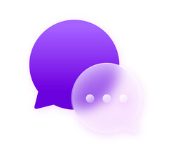 Abstract Purple and Pink Gradient Speech Bubbles; Modern Communication Concept