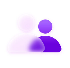 Abstract Purple and Pink Gradient Duo User Icon: Modern, Minimalist, Tech Style