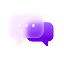 Modern Purple and Pink Gradient Speech Bubbles;  Communication Concept Illustration