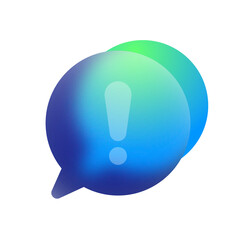 Abstract Gradient Blue Green Speech Bubble Exclamation Mark Alert Notification Icon Design