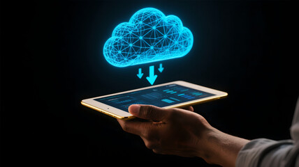 hand holding a tablet pc