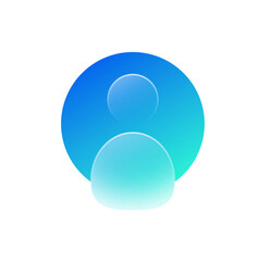 Abstract Blue Gradient User Profile Icon: Modern, Clean, and Minimalist Design for Web and App Interfaces