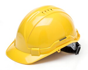Fototapeta premium Yellow Construction Hard Hat on White Background