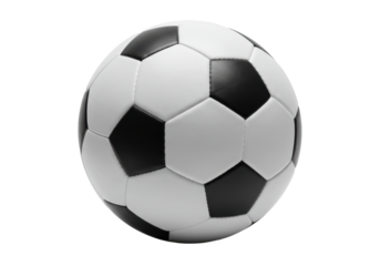 Classic black and white soccer ball on a clean background, ideal for sports themes
