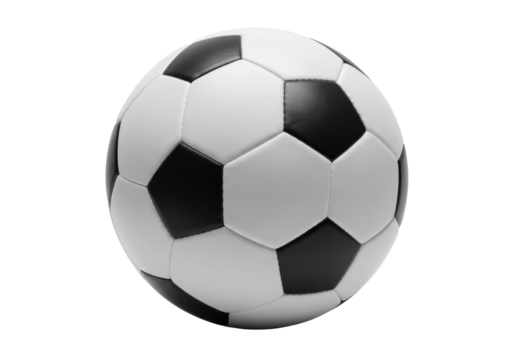 Classic black and white soccer ball on a clean background, ideal for sports themes