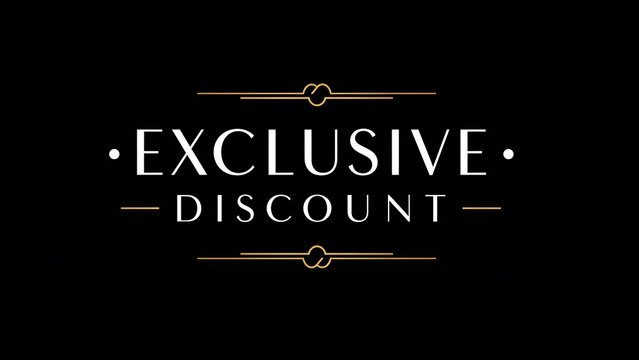 A sleek black-and-gold graphic with the text “EXCLUSIVE DISCOUNT,” ideal for high-end promotions, VIP events, or premium member sales. Elegant and minimalist to attract upscale audiences.