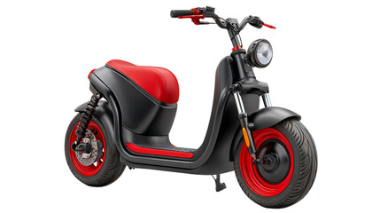 Stylish black and red electric scooter with fat tires