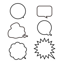 Fototapeta premium シンプルな吹き出し6個セット