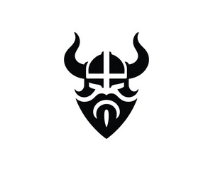 Obraz premium Bold Viking Warrior Symbol in Striking Black Silhouette
