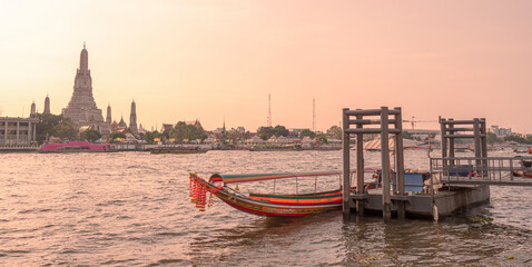 The most beautiful Viewpoint Wat Arun,Buddhist temple in Bangkok, Thailand