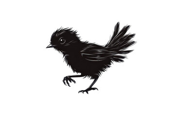 Obraz premium Skipping chick icon vector illustration isoleted on white background in silhouette .