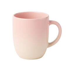 Elegant pastel pink mug with a smooth gradient, placed on a clean surface, ideal for cozy settings