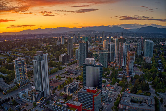Aerial View of the Vancouver Suburb of Surrey, British Columbia