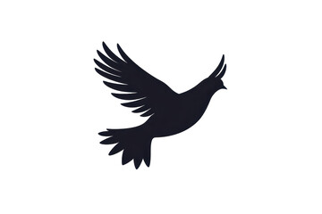Obraz premium Sleeping dove logo, peace theme, white background in silhouette .