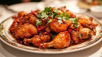 Fototapeta premium Whole Boneless Chicken Deep-Fried and Braised with Spices