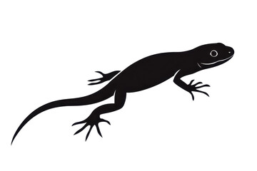 Fototapeta premium Slipping newt icon vector illustration isoleted on white background in silhouette .