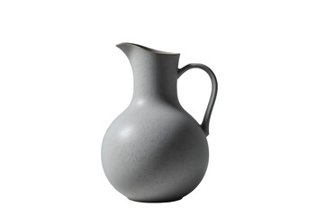 Elegant minimalist white ceramic pitcher captured on a black background highlighting its smooth