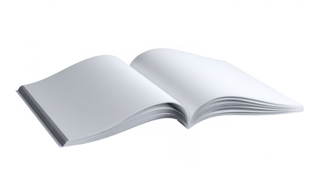 Open book, blank pages, light gray (1)