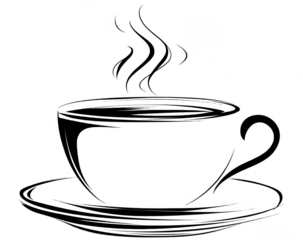Stylized coffee cup with steam