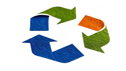 Recycled materials symbol; textured