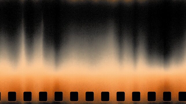 abstract burnt film strip texture with vertical light leaks and orange black gradient overlay for retro b-roll use - Powered by Adobe