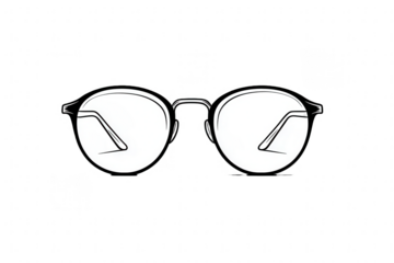 Round eyeglasses, simple line art