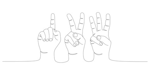 Vector design of hand line art illustration with various finger styles eps 2
