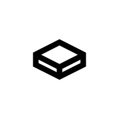 Small Box Icon, Minimalist Packaging Symbol, Simple Black Outline, Vector Isolated