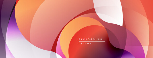 Abstract fluid shapes overlap, creating vibrant gradient background. Warm colors dominate, suggesting modern design aesthetic.