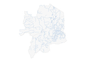 Fototapeta premium Kara Comprehensive Vector Map: waterway