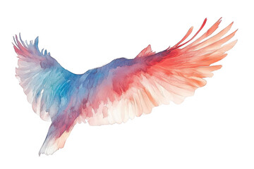 Fototapeta premium Watercolor Wings Spread with Freedom And Watercolor texture theme
