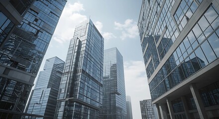 Fototapeta premium Business District and High-Rise Towers