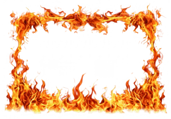 Fiery frame against black background