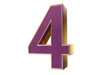 Bling Bling gold purple number 4 Text Effect