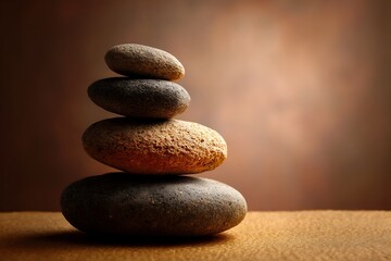 zen stones on the beach