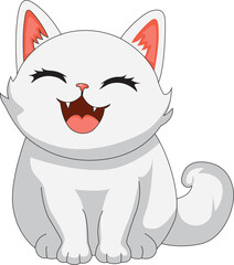 Chubby Cartoon Cat Kawaii Vector