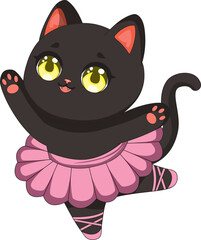 Cat Doing Ballet Dance Kitten Vector