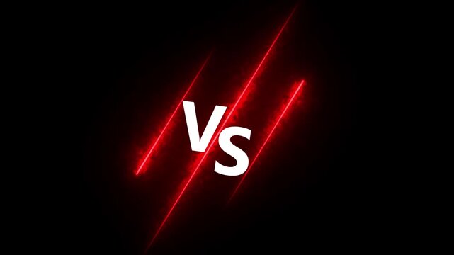 VS versus bars neon animated versus vs bars neon multilayer co op team.Glowing vs versus neon frames loop animation background. VS versus bars icons
