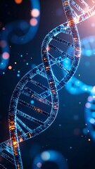 Visual metaphor of computer virus mutating like DNA