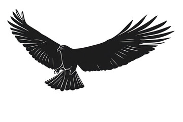 Naklejka premium Swooping kite bird icon vector illustration isoleted on white background in silhouette .