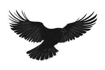 Obraz premium Swooping spectral hawk icon vector illustration isoleted on white background in silhouette .