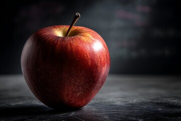 Apple for teacher reimagined with contemporary styling, minimalist approach, professional product photography, education symbol, commercial quality