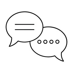 Line art icon of speech bubbles in conversation vector on white background