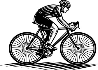 Fototapeta premium Dynamic Cyclist Illustration for Biking and Nature Trails