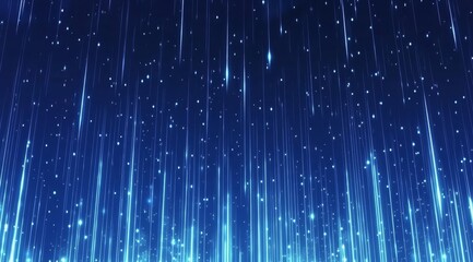 Blue Cosmic Rain: A Spectacular Display of Starlight and Vertical Light Beams