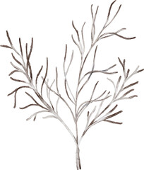 Watercolor snowy tree