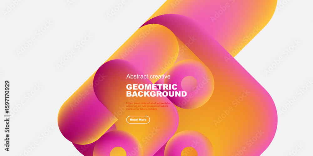 Fototapete dynamic fluid shapes blend vibrant colors. gradient design creates modern abstract background. text 