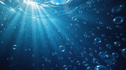Underwater bubbles rising ocean depths nature photography calm environment below surface view marine life concept
